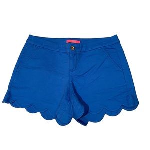 LILLY PULITZER 5" Magnolia Scallop Hem Short Royal Blue Size 8